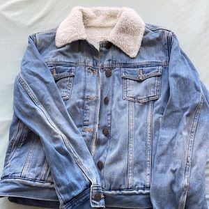 Sherpa lined denim jacket